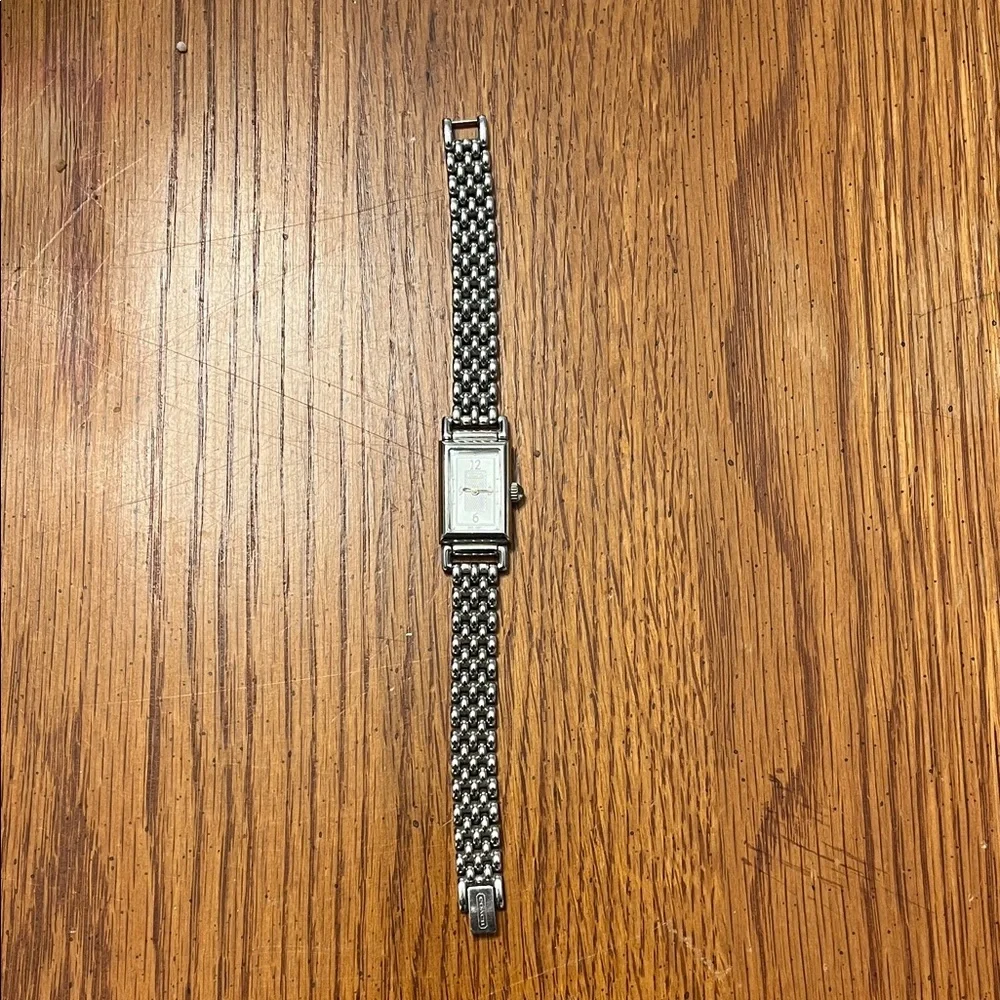 Coach Silver Rectangular Timepiece - Picture 2 of 4